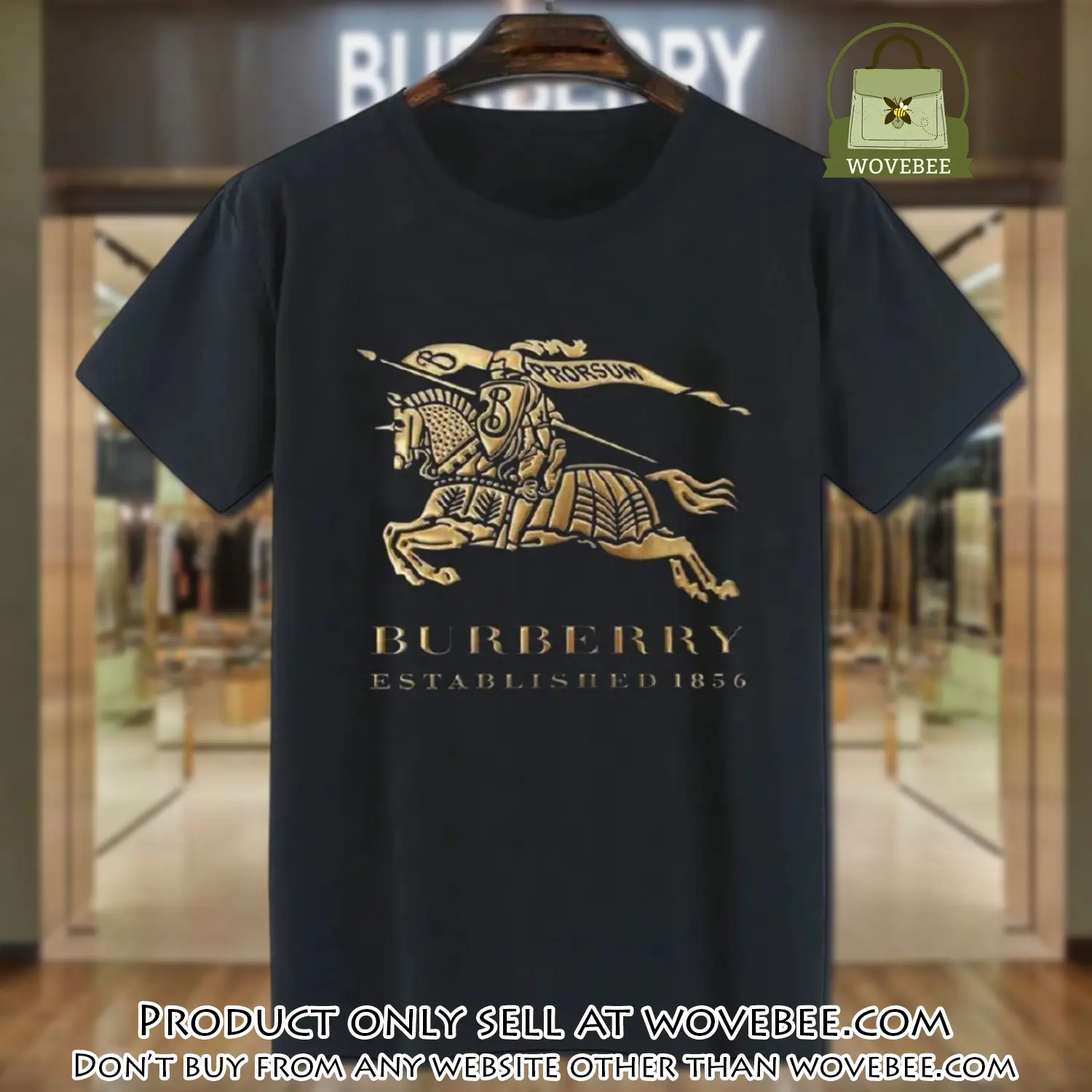 Burberry established 1856 black luxury brand unisex tshirt outfit for men women wvb0239607